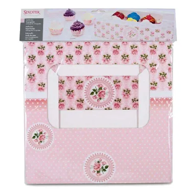 Muffin & cupcake box rose garden 12s