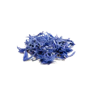 Edible organic cornflower blossoms blue from Switzerland