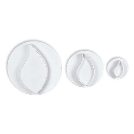 Curved leaves cutter set, 3-piece for great fondant decorations