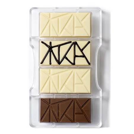 Chocolate bars patterned mold 4 pieces