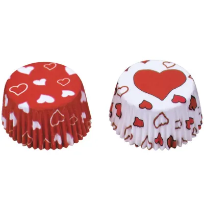 Mini Cupcake Förmchen Herzen, 50 Stück