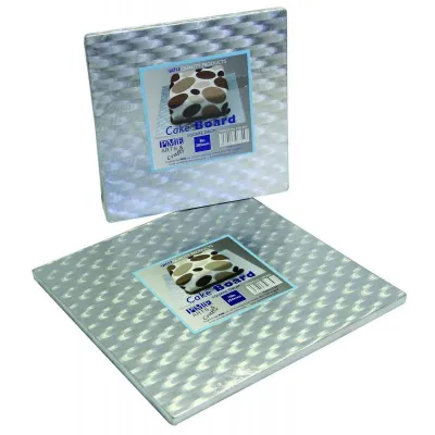 Tortenplatte Quadrat extra stark Silber 28 x 28 cm für den sicheren Transport