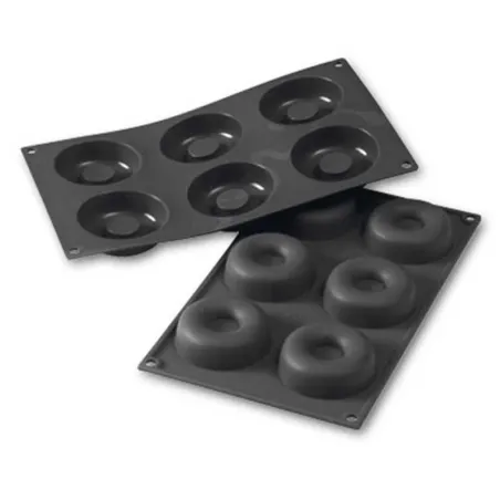 Silikonform Donut Ø 7 cm 6 Stück für Süsses und Herzhaftes