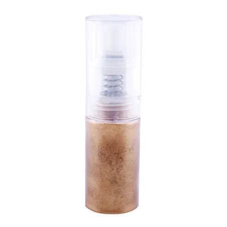 Bronze decorative powder in a pump sprayer for elegant mica effects