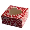 Scatola per torte a cuori con finestra 19 x 19 x 9 cm