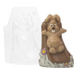 Moule à chocolat Lapin sur toboggan