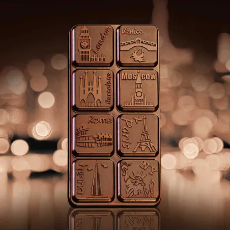 Stampo per tavolette di cioccolato Städtetrip, 3 pezzi