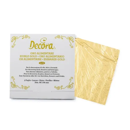 Feuille d'or 23 carats, 5 feuilles, 86 mm x 86 mm