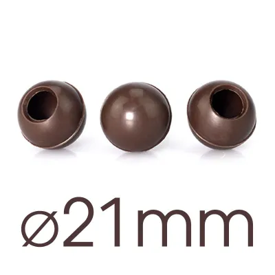 63 Mini Hohlkugeln Dunkel Ø 21 mm für hausgemachte Truffes