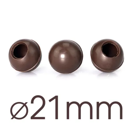 63 mini boules creuses foncées Ø 21 mm pour truffes maison