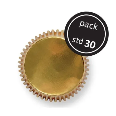 Cupcake molds metallic gold, 30 pieces