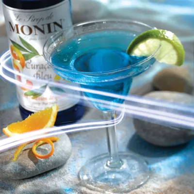 Monin Curacao bleu syrup, 250 ml for drinks and cake fillings