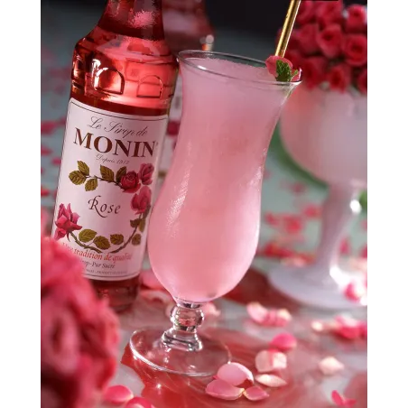Monin sciroppo alla rosa, 250 ml per drink e ripieni di torte