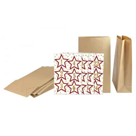 Calendrier de l'Avent en papier kraft pour anticiper Noël