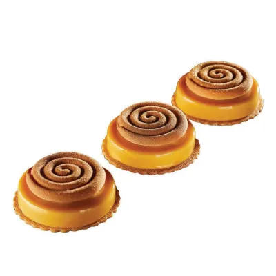 Silikonform Spirale Ø 6 cm 8 Stück für süsse Patisserie