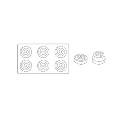 Silikonform Spirale Ø 6 cm 8 Stück für süsse Patisserie