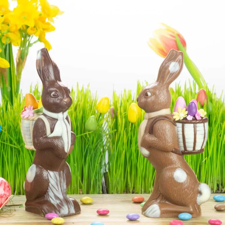 Moule à chocolat Lapin avec panier pour de douces figurines en chocolat