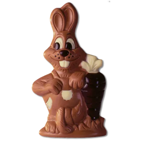 Chocolate mold bunny with turnip for sweet chocolate figures