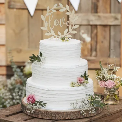 Love Cake Topper en bois