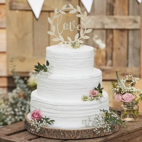 Love Cake Topper en bois