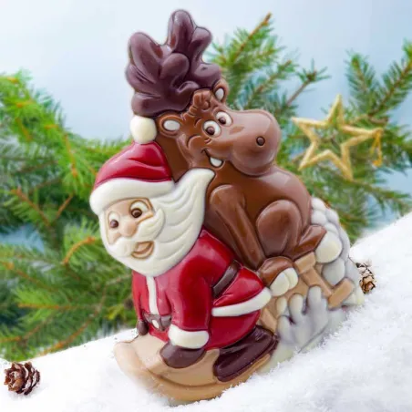 Stampo per cioccolato Babbo Natale con renna per dolci figure di cioccolato