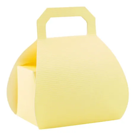 Confezione per praline a forma di borsa Giallo per praline confezionate con eleganza