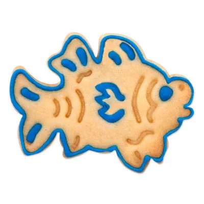 Cookie cutter with fish ejector for beautifully decorated biscuits