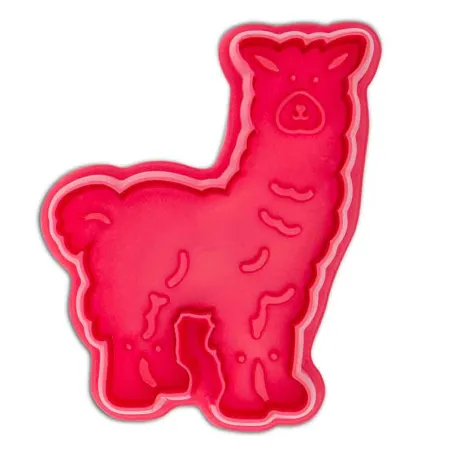 Cookie cutter with llama ejector for beautifully decorated biscuits
