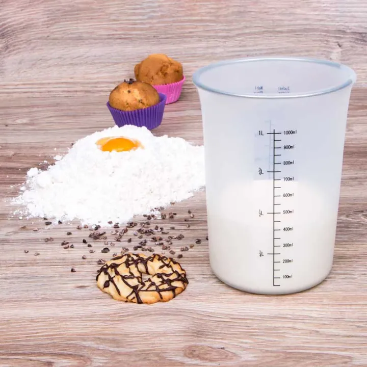 Messbecher aus Silikon 1 Liter zum Messen, Pürieren und Backen