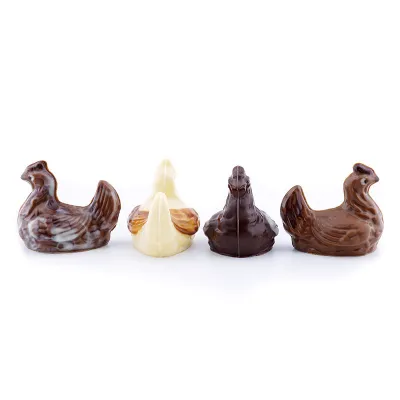 Chocolate mold chicken, 4-parts for your own chocolate figures