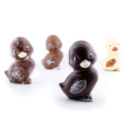 Chocolate mold ducklings, 4 pieces for chocolate figures