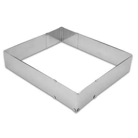 Anello per torte quadrato regolabile 25 - 50 x 22 - 41 x 7 cm