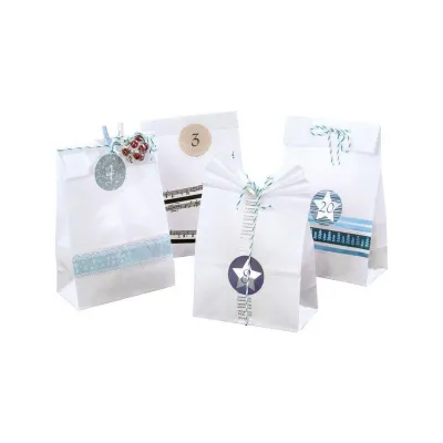 Adventskalender-Set weiss für die Vorfreude auf Weihnachten