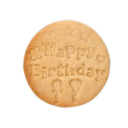 Formina con espulsore Happy Birthday per biscottini decorati in modo splendido