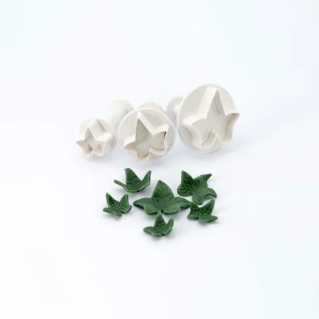 Set di tagliapasta foglia d'edera, 3 pezzi, per splendide decorazioni in fondant