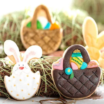 Ausstecher Set Osterkorb und Hase im Ei