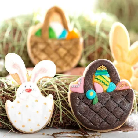 Set d'emporte-pièces Corbeille de Pâques et Lapin dans l'œuf