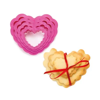 Set d'emporte-pièces Cœur ondulé, 4 pièces