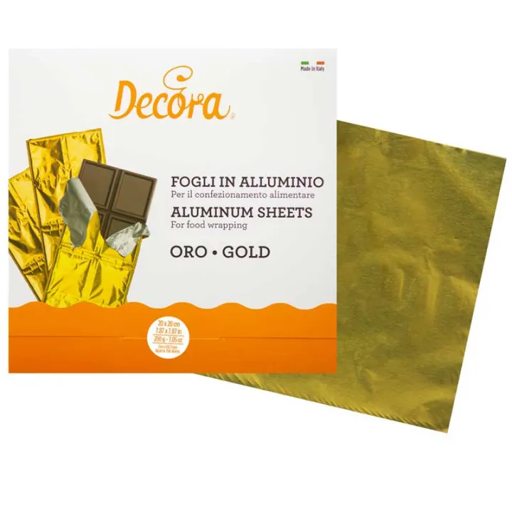 Foglio di alluminio per tavolette di cioccolato oro 150 pezzi