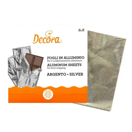 Foglio di alluminio per tavolette di cioccolato argento 150 pezzi