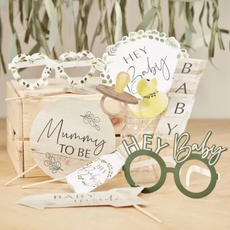 Accessori fotografici per Baby Shower in materiali naturali
