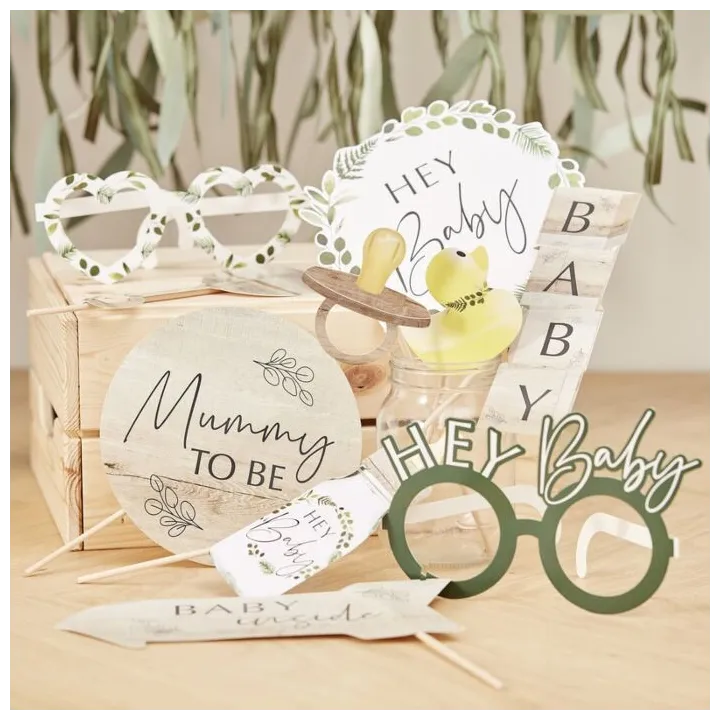 Accessori fotografici per Baby Shower in materiali naturali