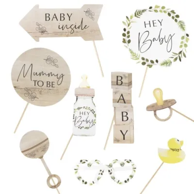 Accessori fotografici per Baby Shower in materiali naturali