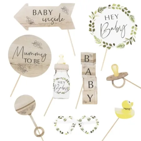 Baby party photo accessories made from natural materials
