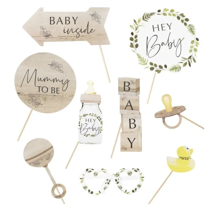Accessori fotografici per Baby Shower in materiali naturali