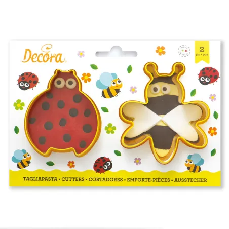 2-piece ladybug and bee cookie cutter