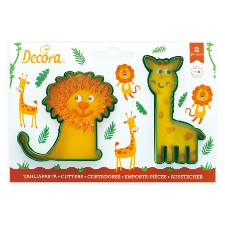 Cookie cutter lion and giraffe 2 pieces