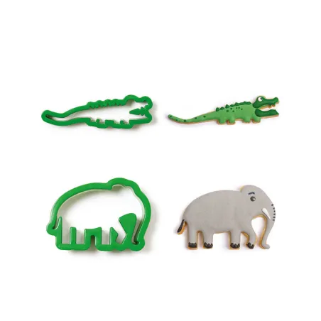 Cookie cutter elephant and crocodile 2 pieces