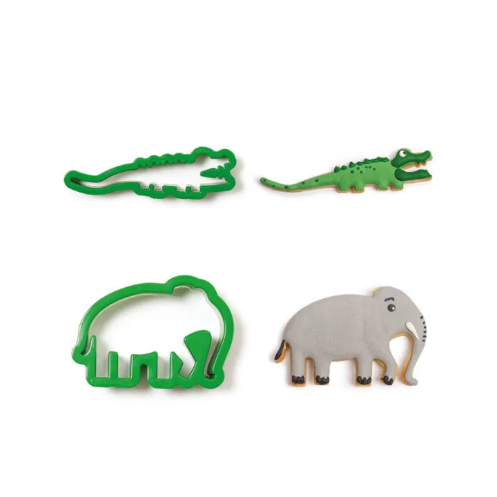 Ausstecher Elefant und Krokodil 2-teilig
