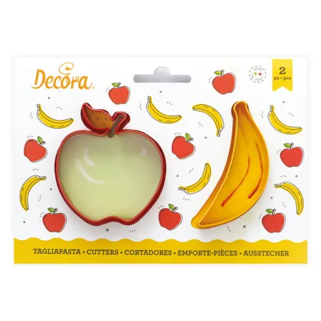 Apple and banana 2-piece cookie cutter